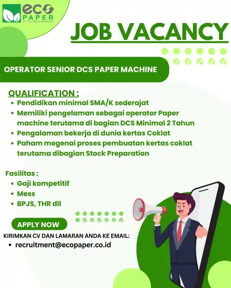 Lowongan Kerja PT Eco Paper Indonesia Subang