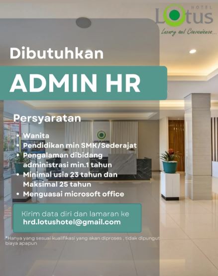Lowongan Kerja Hotel Lotus Subang Maret 2025