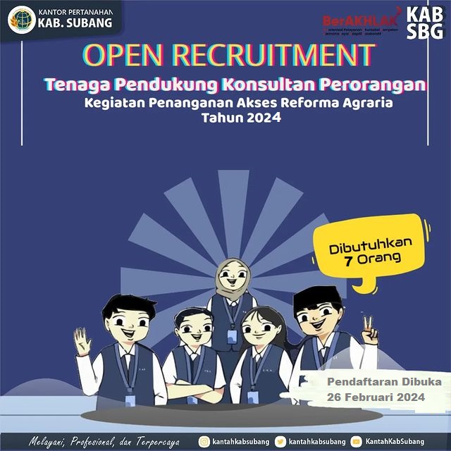 Open Rekrutmen Tenaga Pendukung BPN SUBANG Tahun 2024