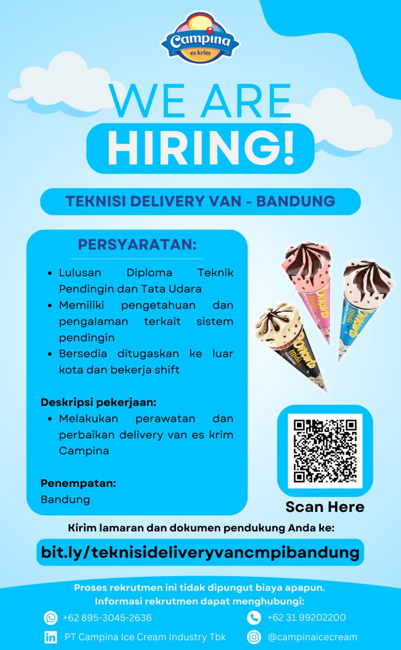 Lowongan Kerja PT Campina Ice Cream Industry Tbk