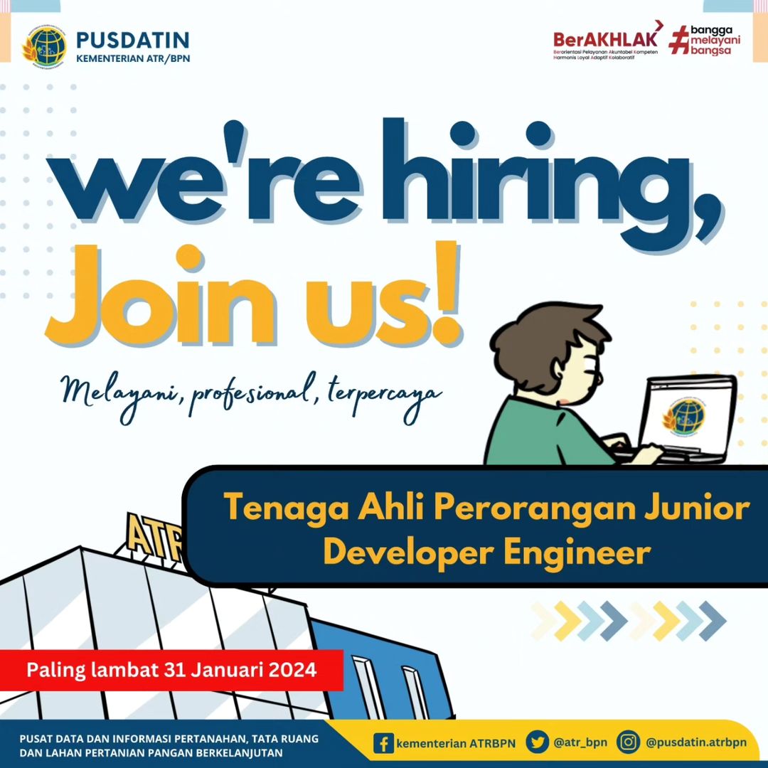 Lowongan Kerja PUSDATIN Kementerian ATR/BPN Tahun 2024